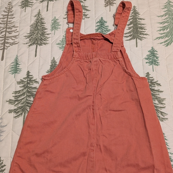 Rust Orange Girls Overall Dress - Picture 2 of 3